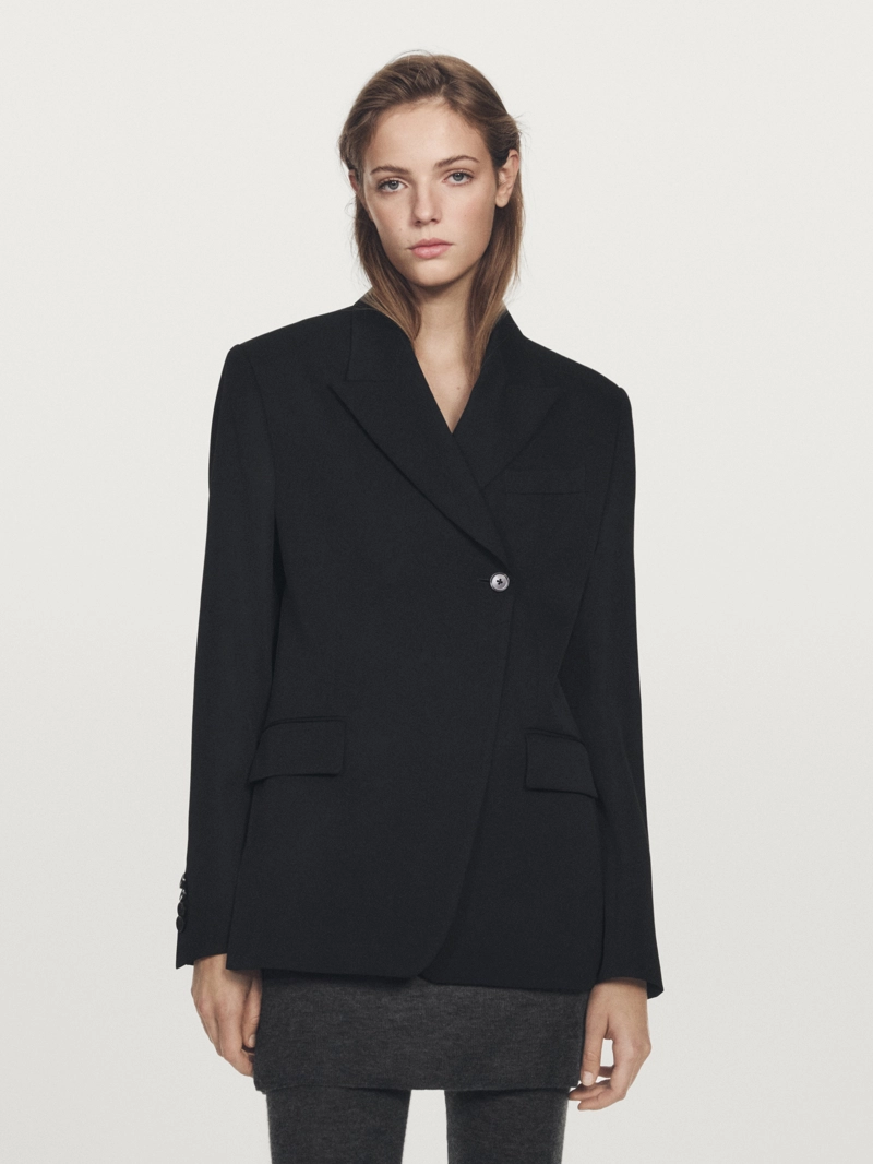 Пиджак из 100% шерсти с разрезной лацканной - limited