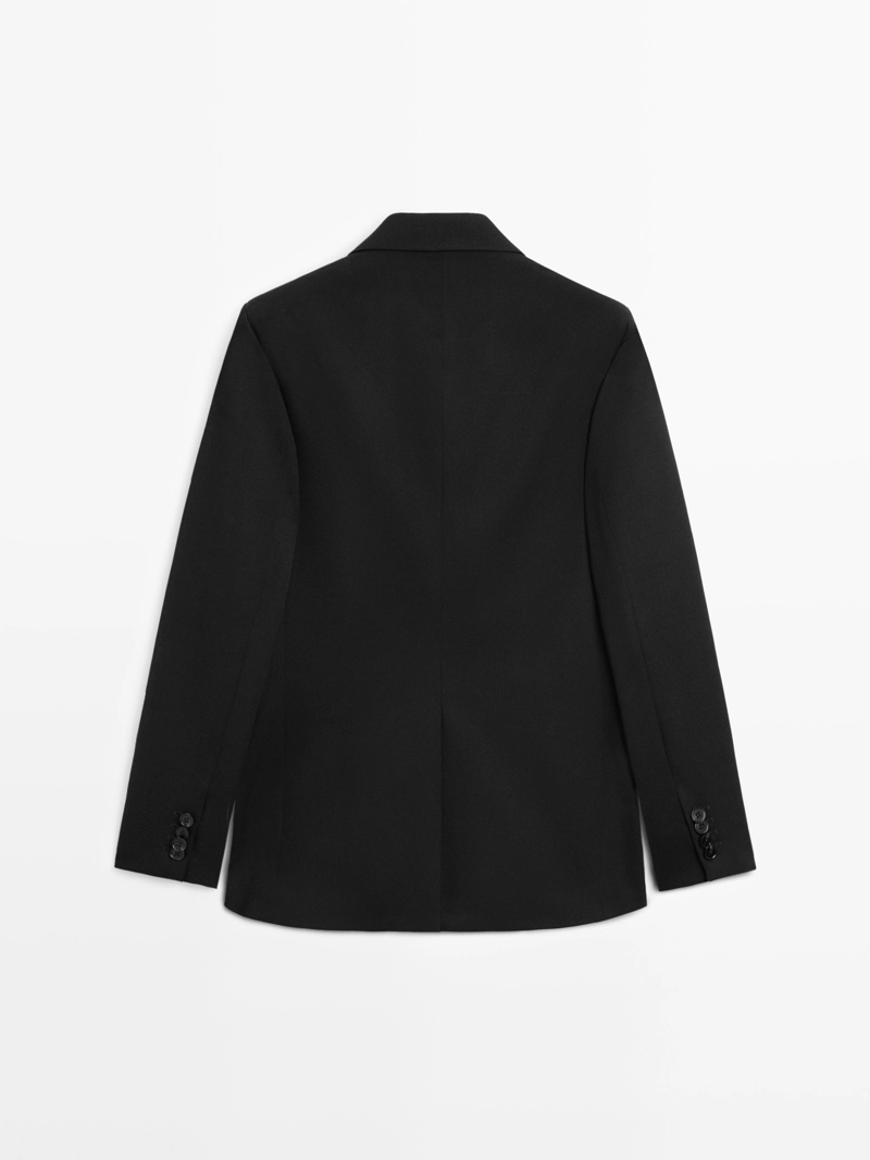 Пиджак из 100% шерсти с разрезной лацканной - limited