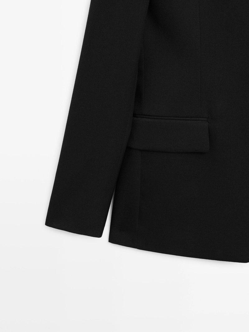 Пиджак из 100% шерсти с разрезной лацканной - limited