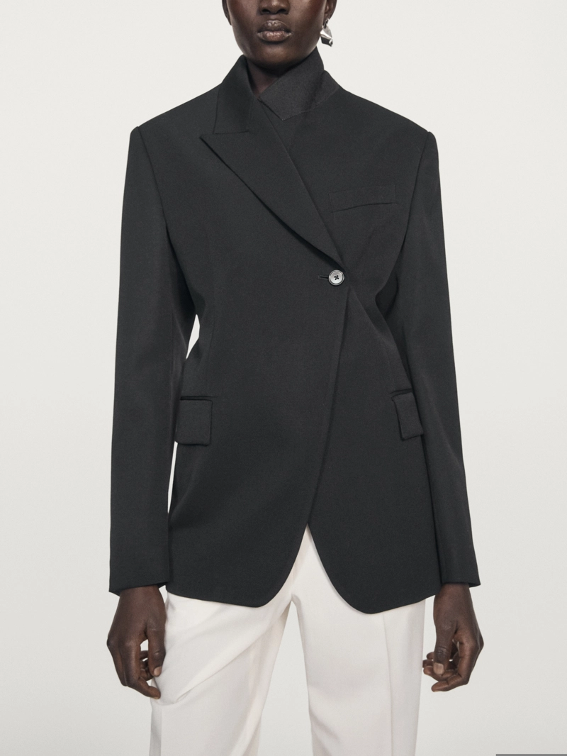 Пиджак из 100% шерсти с разрезной лацканной - limited