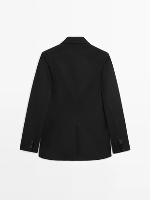 Пиджак из 100% шерсти с разрезной лацканной - LIMITED- Заказать в России