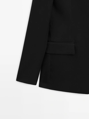 Пиджак из 100% шерсти с разрезной лацканной - LIMITED- Заказать в России