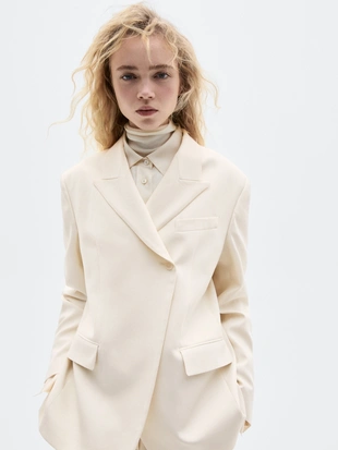 Пиджак из шерстяной смеси с перекрестным дизайном - LIMITED- Заказать в России