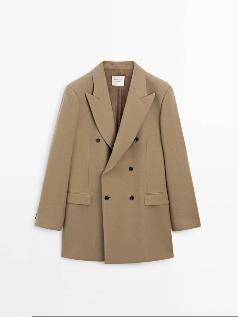 Пиджак из 100% шерсти с двубортной застежкой - limited