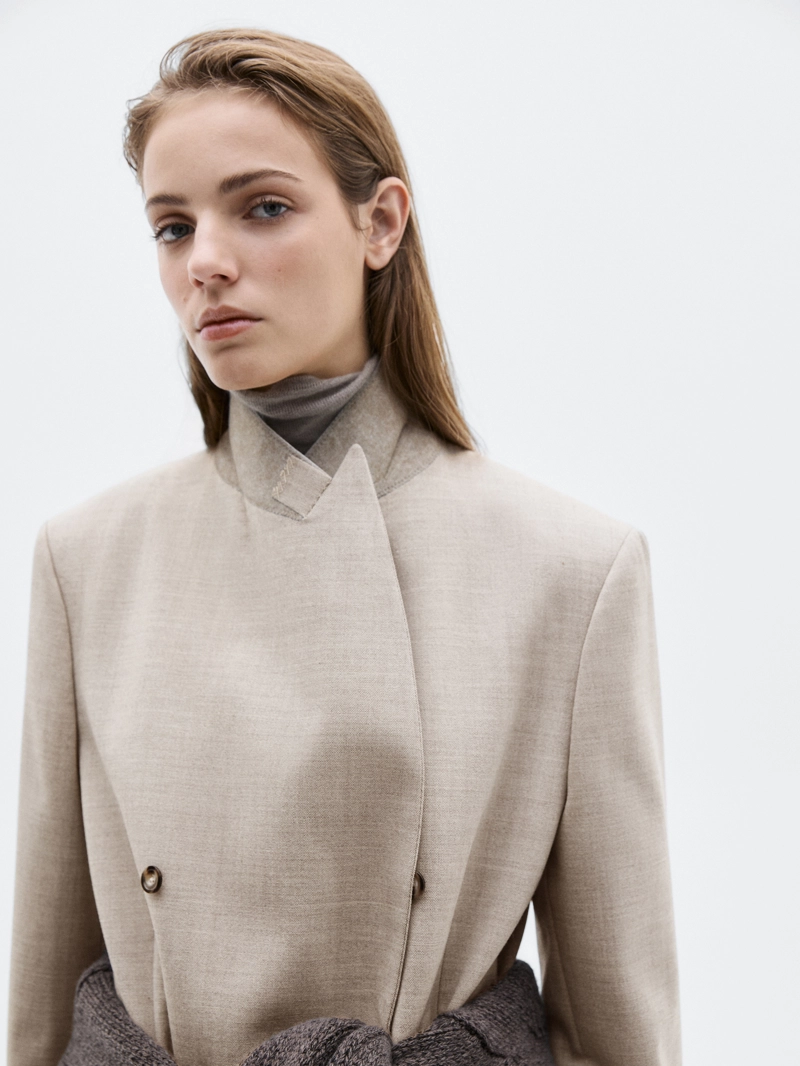 Пиджак с двубортной застежкой из 100% шерсти - limited