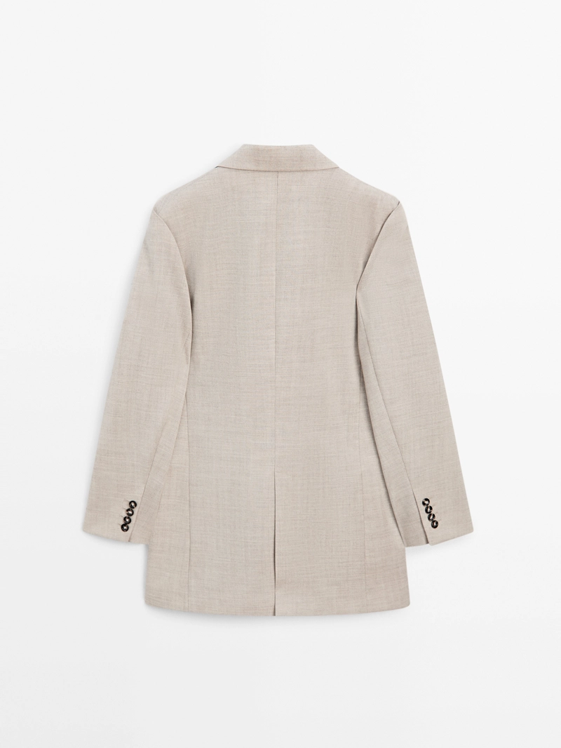 Пиджак с двубортной застежкой из 100% шерсти - limited