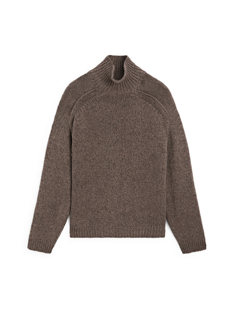 Свитер с высоким воротником из меланжевого вязаного полотна - limited