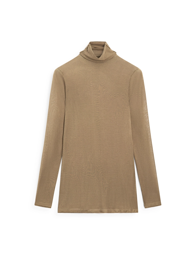 Свитер из 100% шелка с высоким воротником - limited