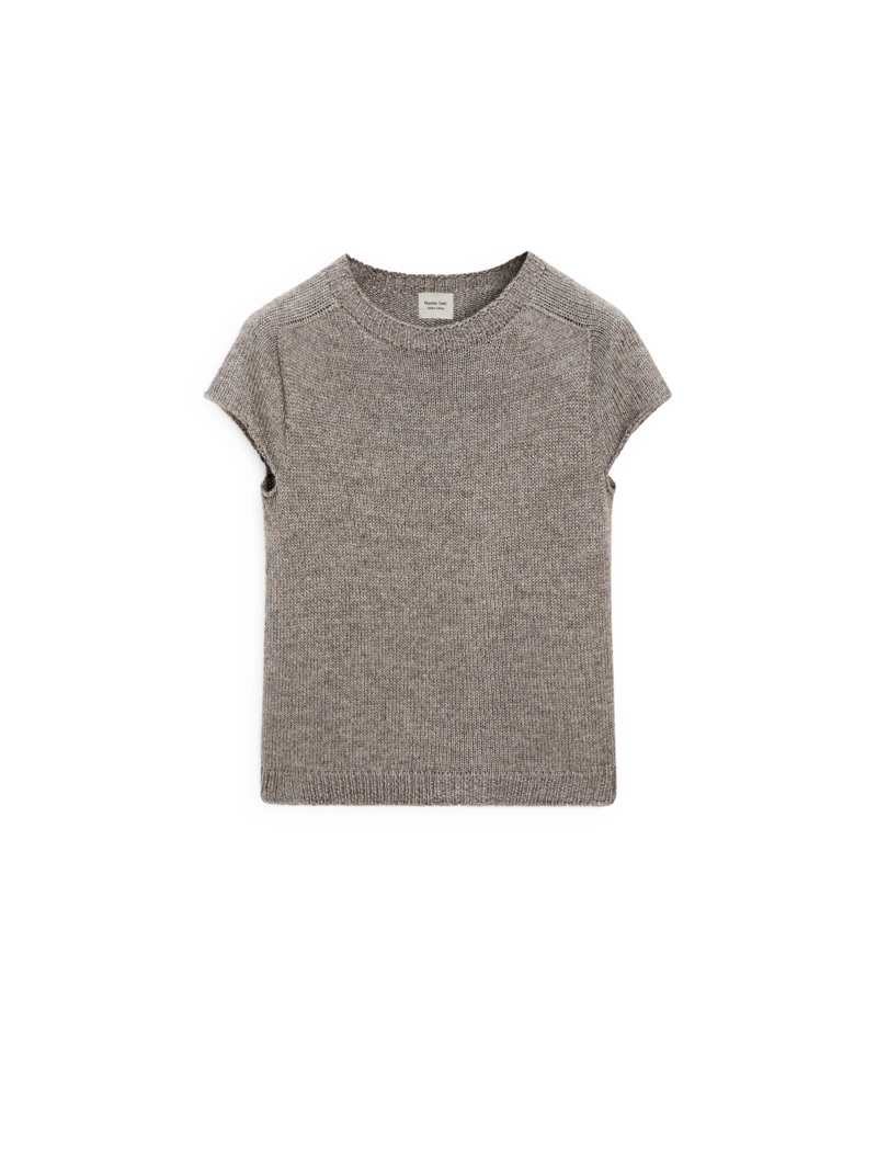 Свитер с короткими рукавами из альпаки и шелка - limited