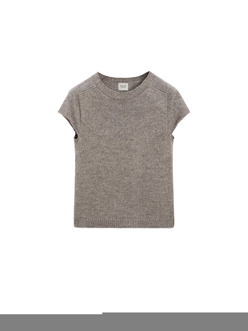 Свитер с короткими рукавами из альпаки и шелка - limited