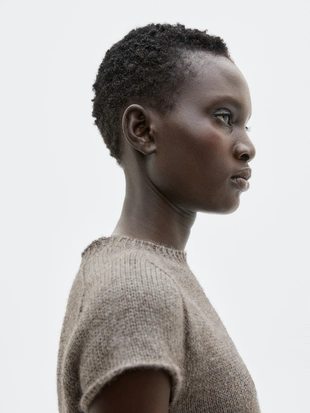 Свитер с короткими рукавами из альпаки и шелка - LIMITED- Заказать в России