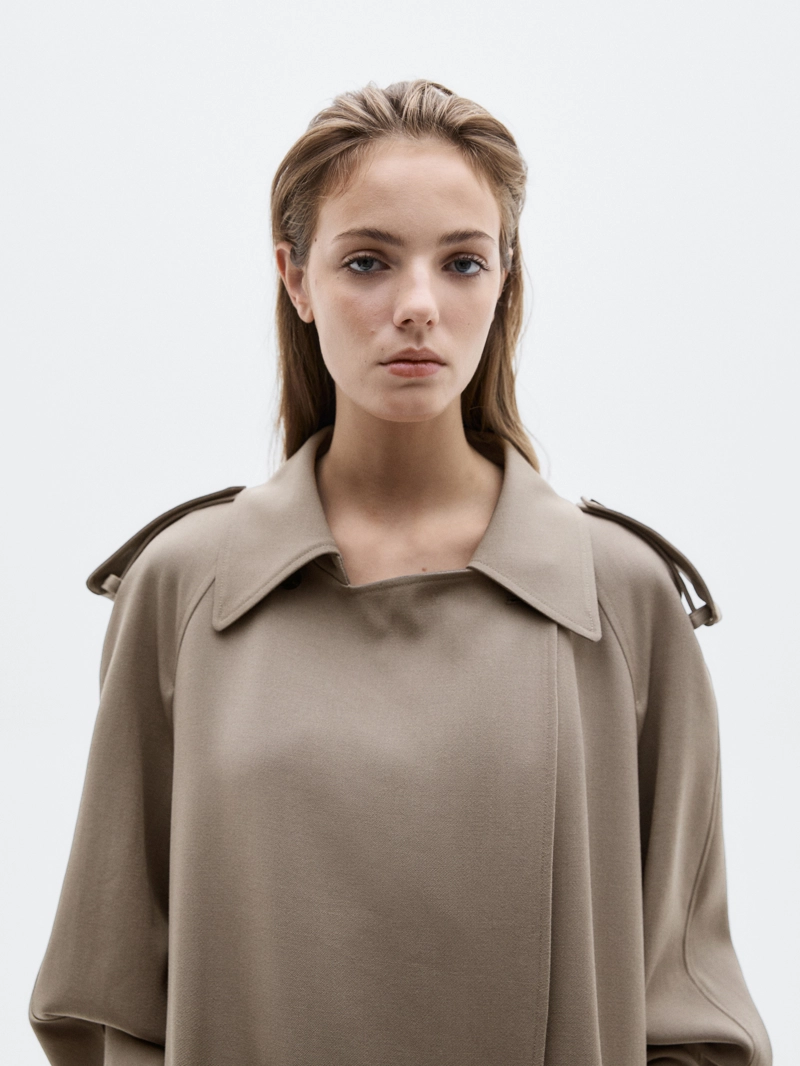 Оверсайз тренч из 100% шерсти - limited