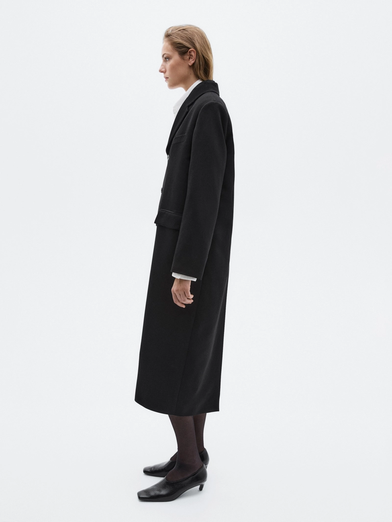 Пальто длинное, 100% шерсть - лимитед