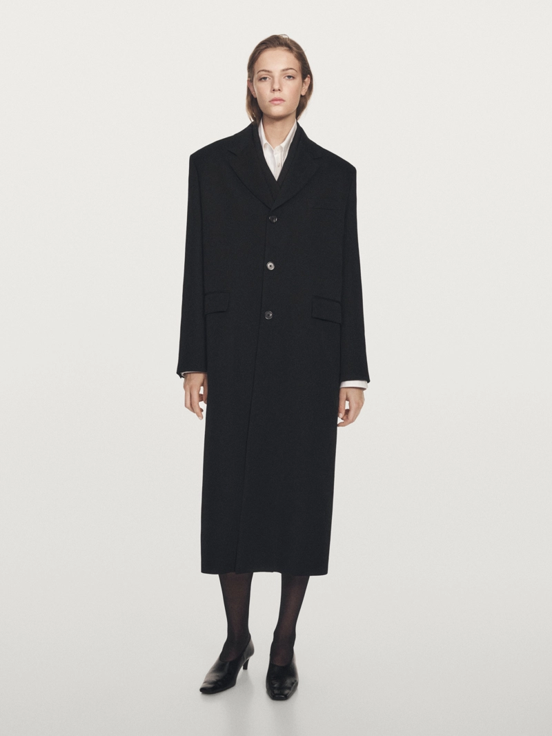 Пальто длинное, 100% шерсть - лимитед