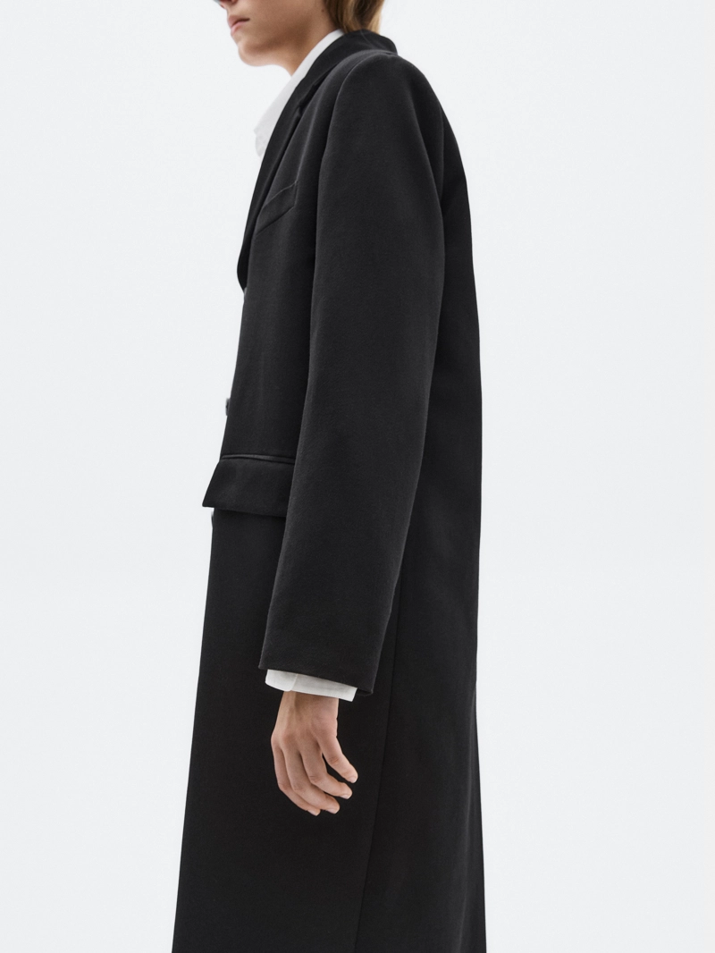 Длинное пальто из 100% шерсти - limited