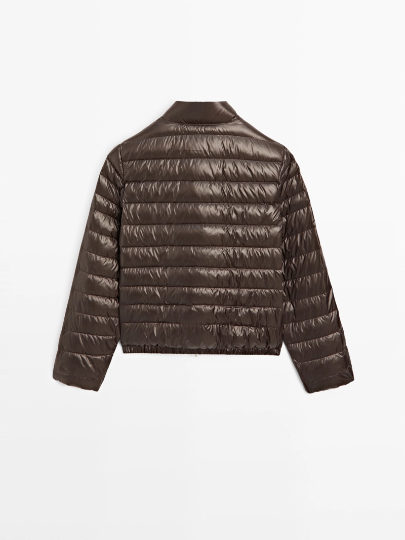 Пуховик-бомбер с водоотталкивающей отделкой