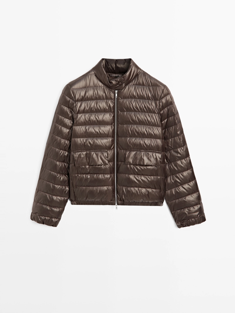 Пуховик-бомбер с водоотталкивающей отделкой