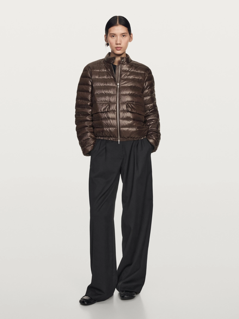 Пуховик-бомбер с водоотталкивающей отделкой