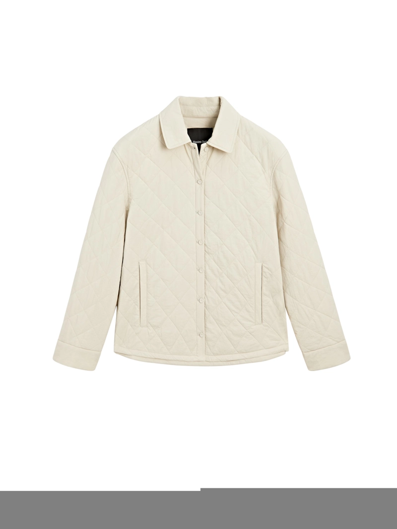 Короткая стеганая куртка с рубашечным воротником