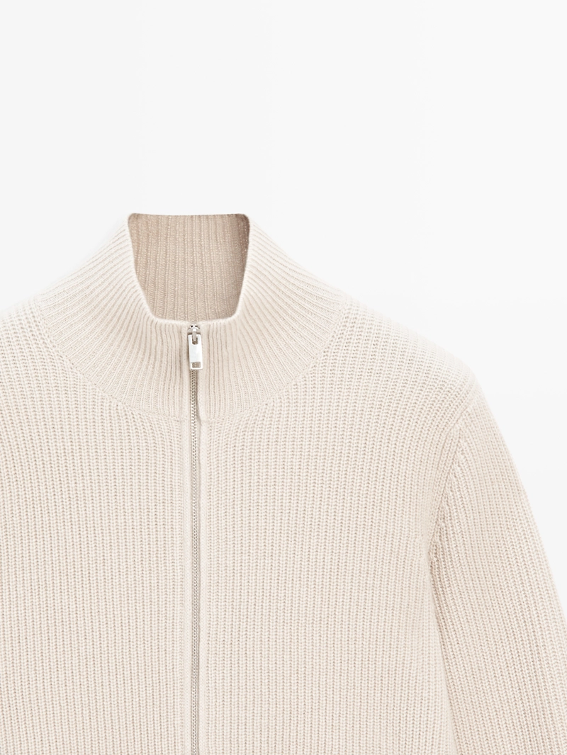 Кардиган с молнией из 100% кашемира