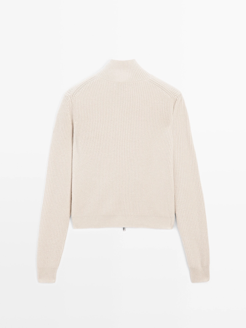 Кардиган с молнией из 100% кашемира