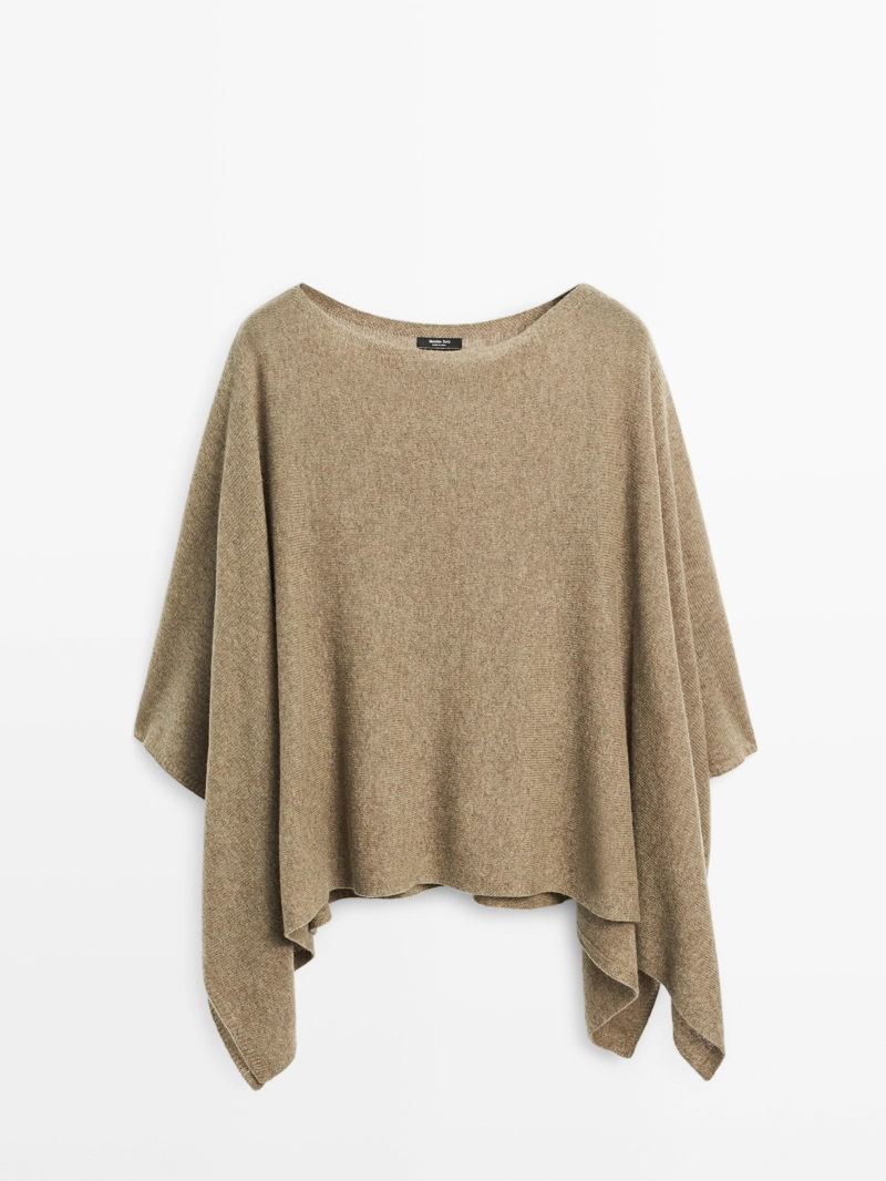 Палантин из 100% шерсти с асимметричным плетением