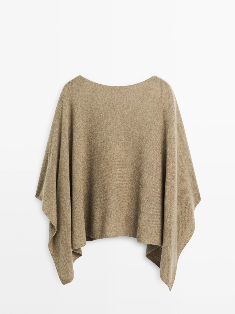 Палантин из 100% шерсти с асимметричным плетением