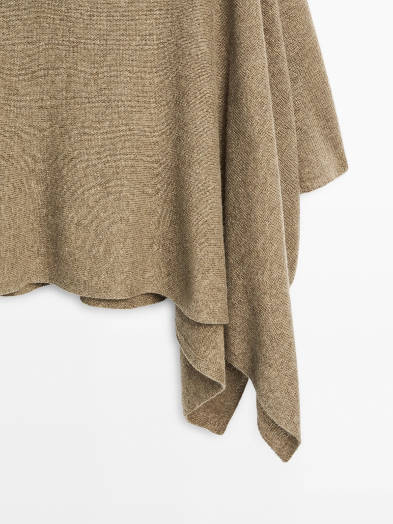 Палантин из 100% шерсти с асимметричным плетением