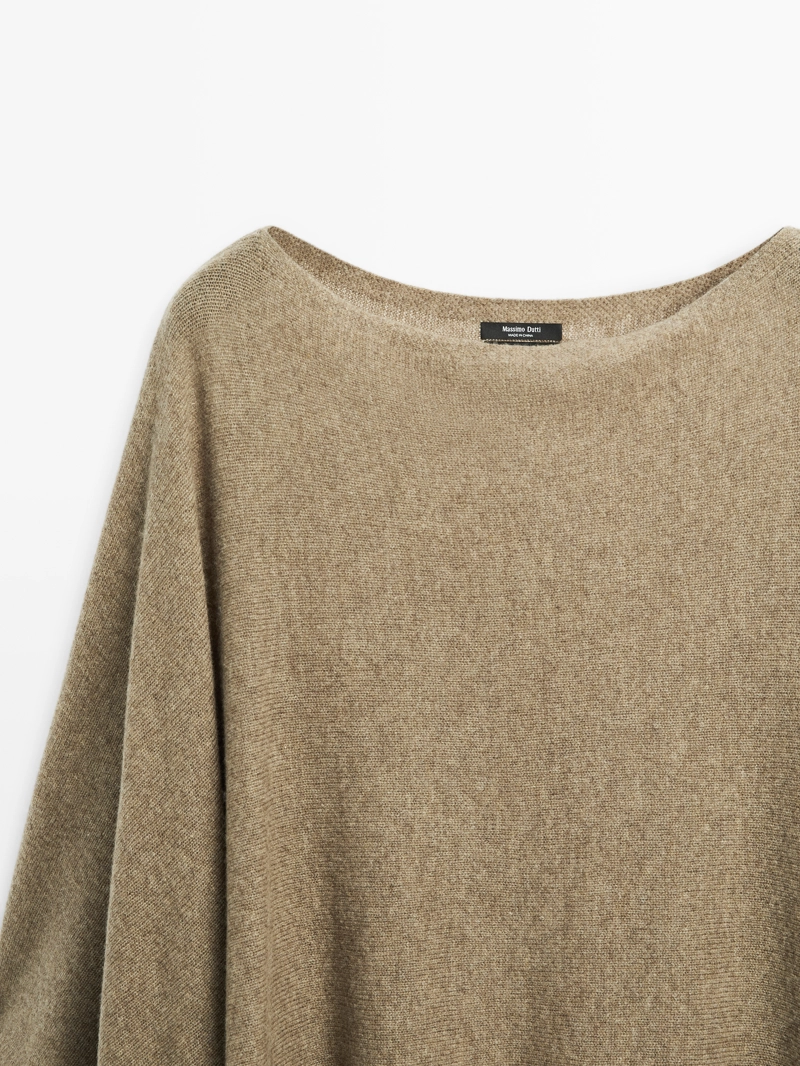 Палантин из 100% шерсти с асимметричным плетением