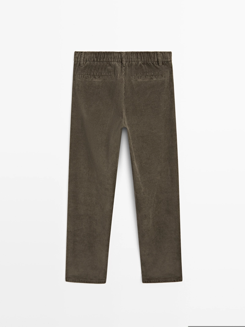 Брюки прямого кроя из вельвета