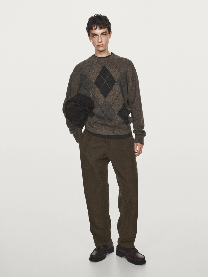 Брюки прямого кроя из вельвета