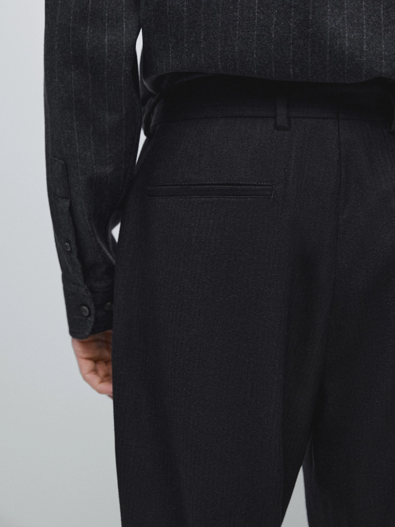 Брюки из 100% шерсти вельветово-фланелевые