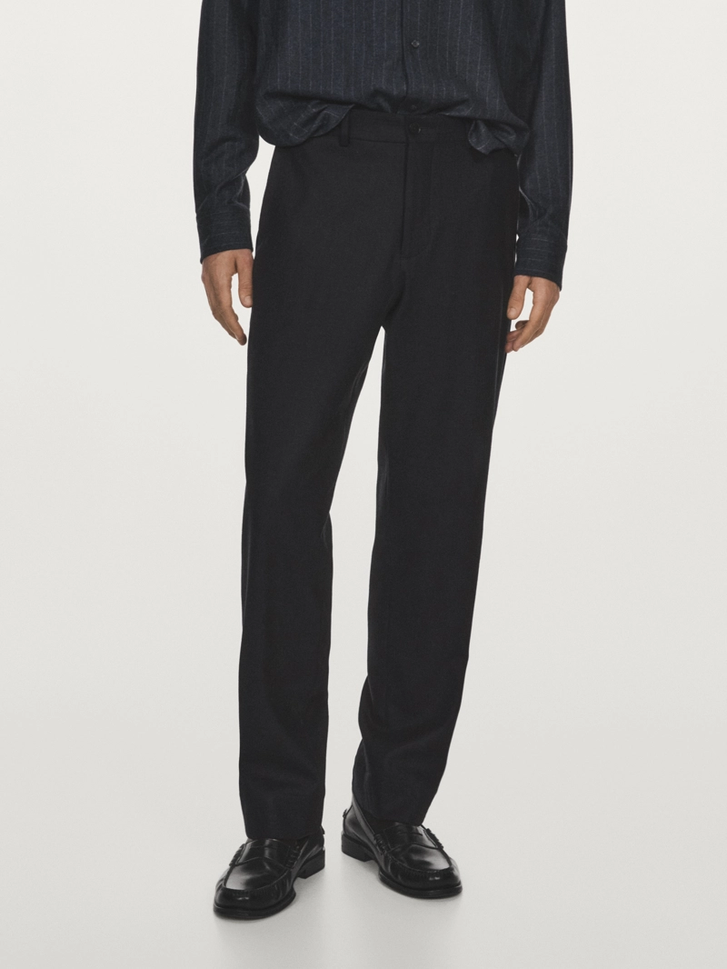 Брюки из 100% шерсти вельветово-фланелевые