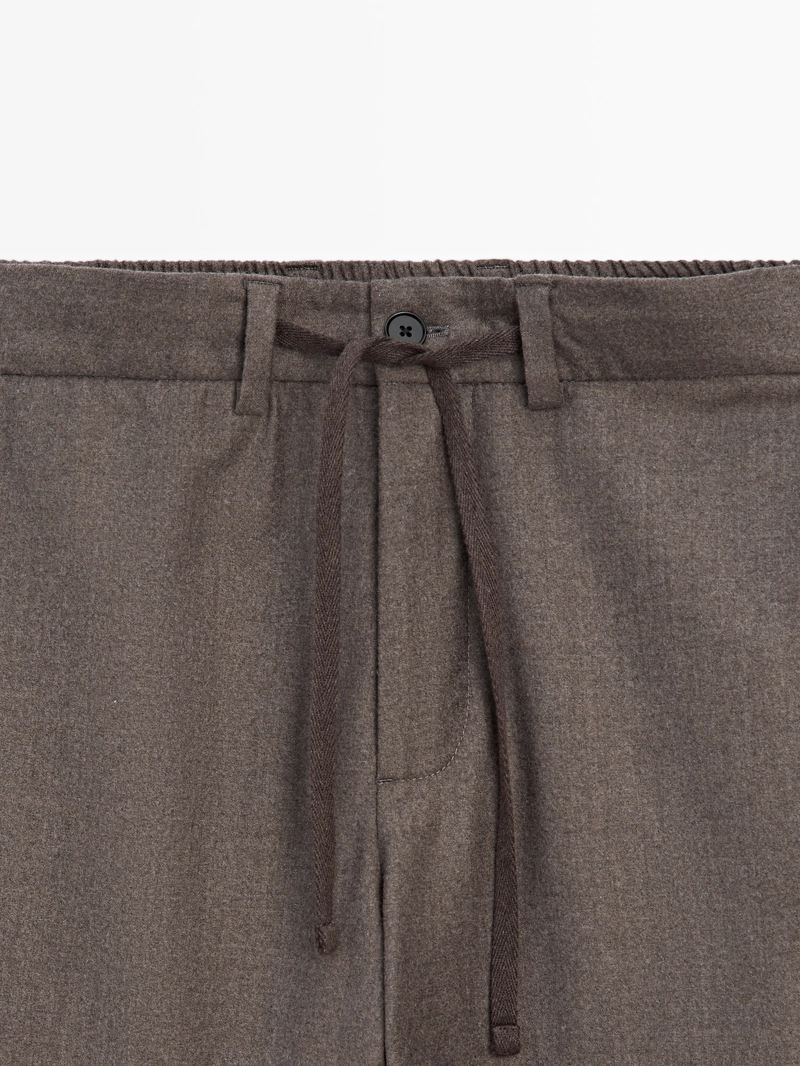 Брюки из 100% шерсти фланели