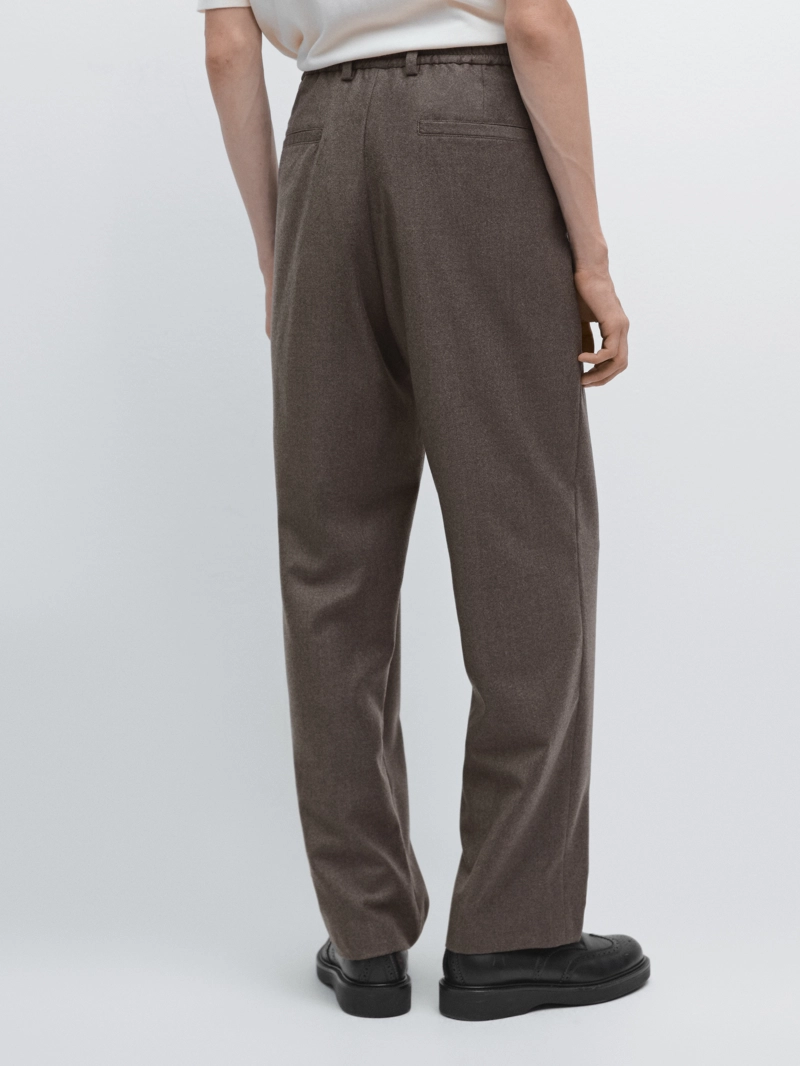 Брюки из 100% шерсти фланели