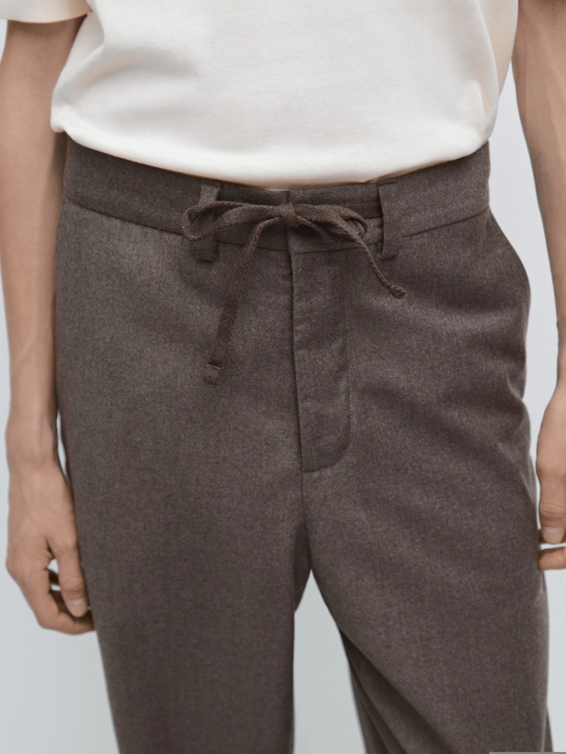 Брюки из 100% шерсти фланели