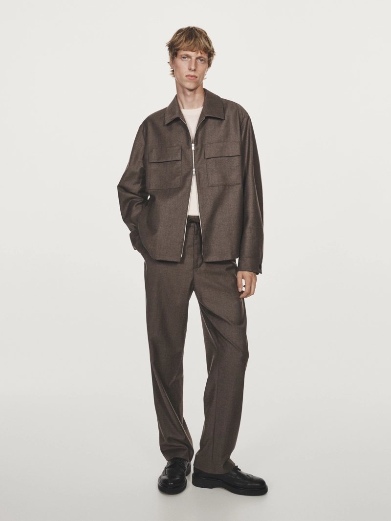 Брюки из 100% шерсти фланели