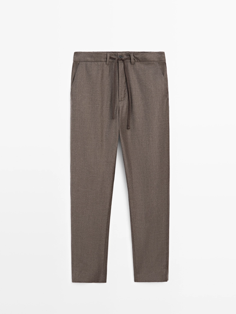 Брюки из 100% шерсти фланели