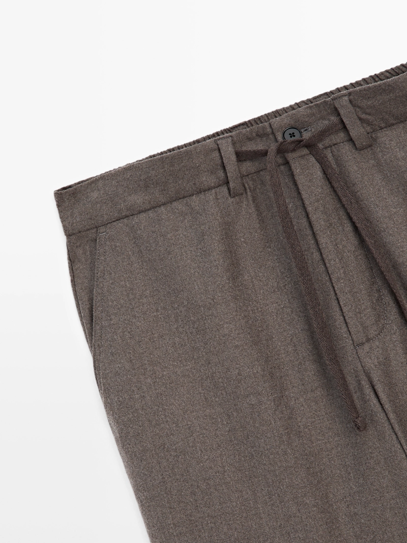 Брюки из 100% шерсти фланели