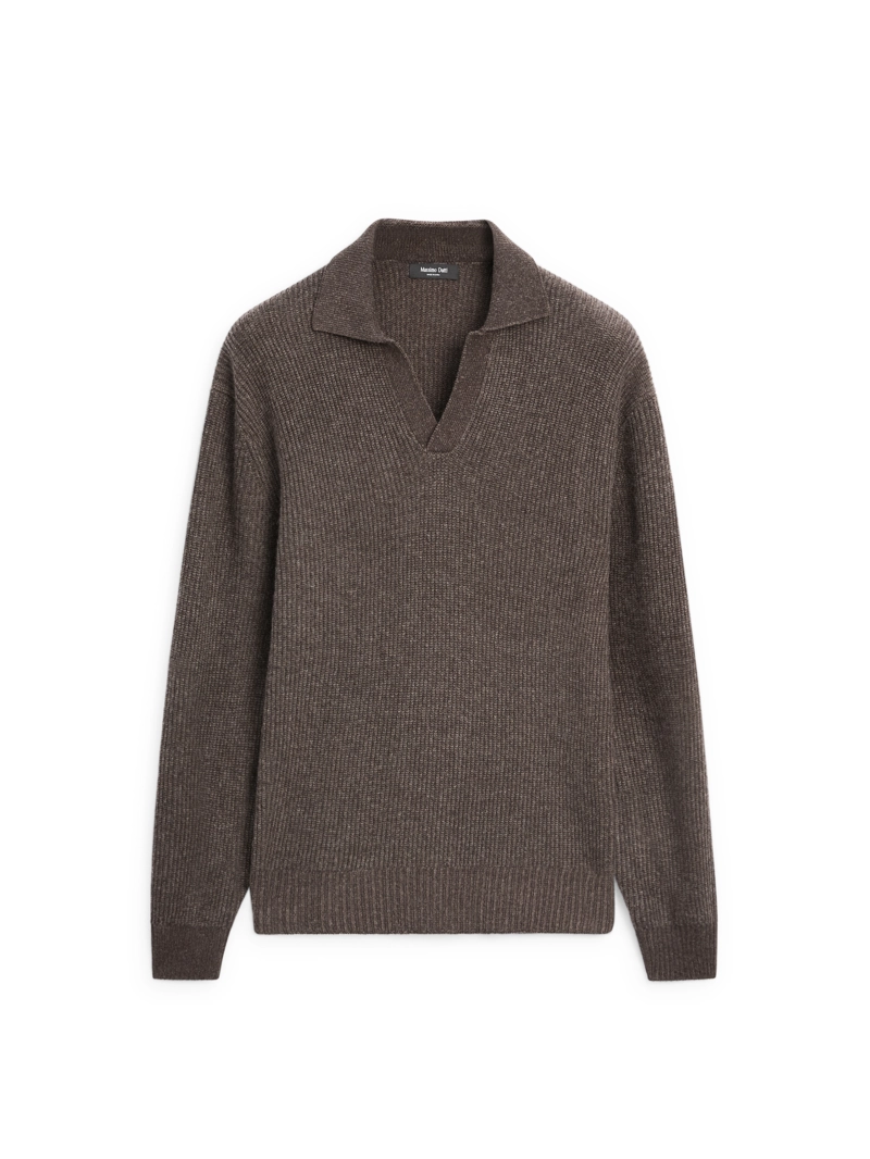 Водолазка-поло из вязаного трикотажа с v-образным вырезом