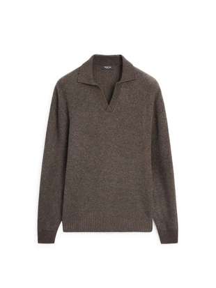 Водолазка-поло из вязаного трикотажа с V-образным вырезом- Заказать в России