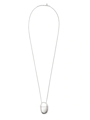 SILVER|4602/636 - Massimo Dutti Ожерелье с овальным подвесным ящиком