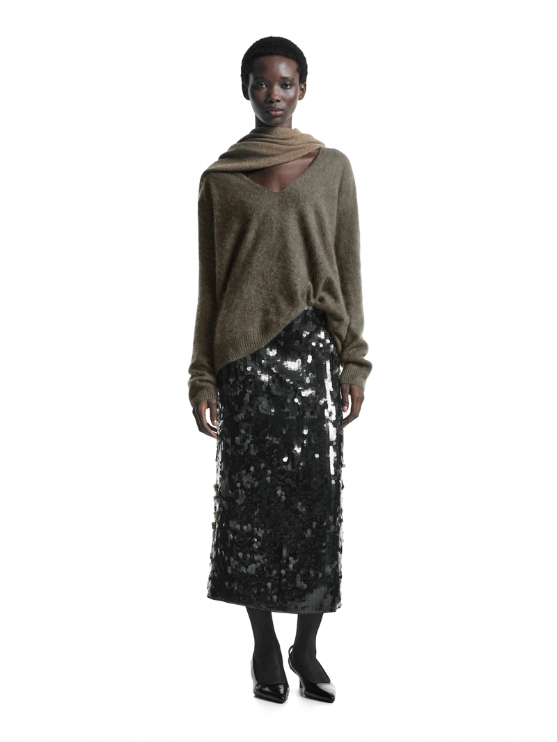 Юбка миди с пайетками