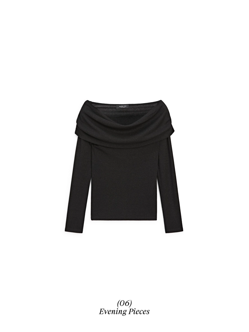 Водолазка с длинным рукавом из ребристой ткани с металлическим оттенком