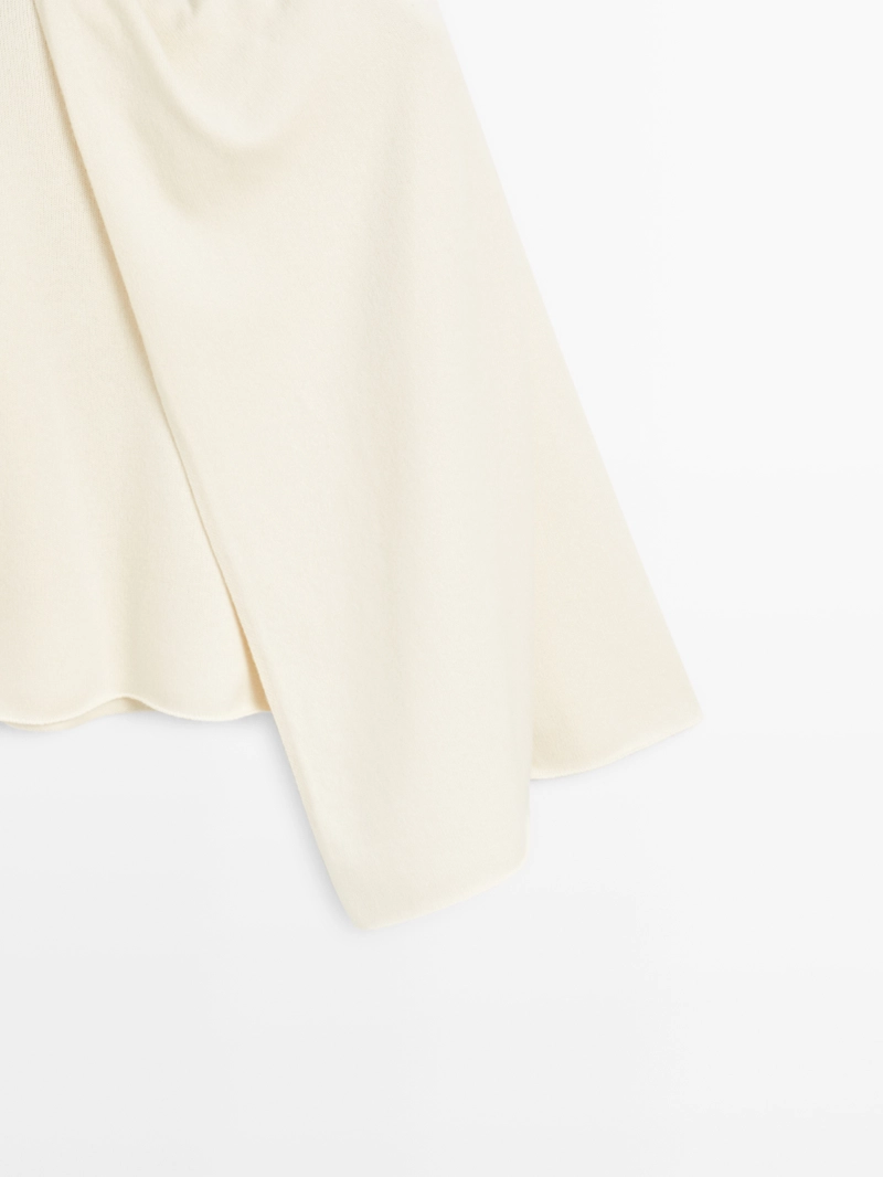 Джемпер из вязаного шерстяного шарфа 100%