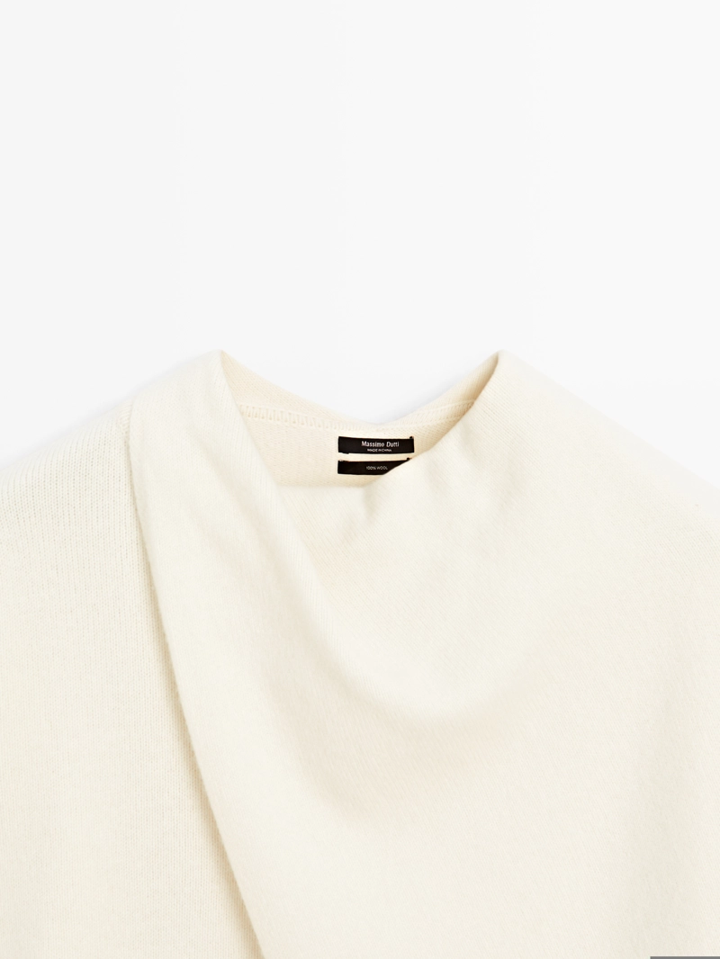 Джемпер из вязаного шерстяного шарфа 100%