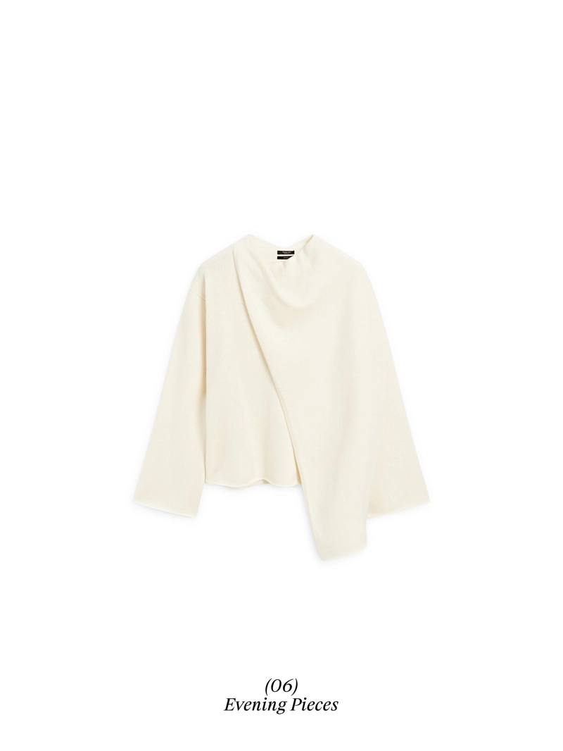 Джемпер из вязаного шерстяного шарфа 100%