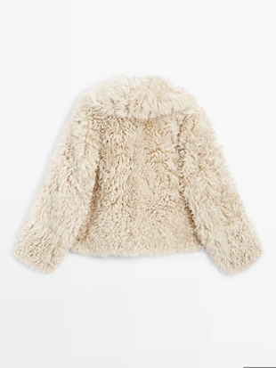 CREAM|9600/954 - Massimo Dutti Короткое кожаное пальто - STUDIO