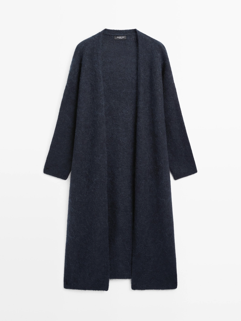 Длинный вязанный кардиган из альпаки