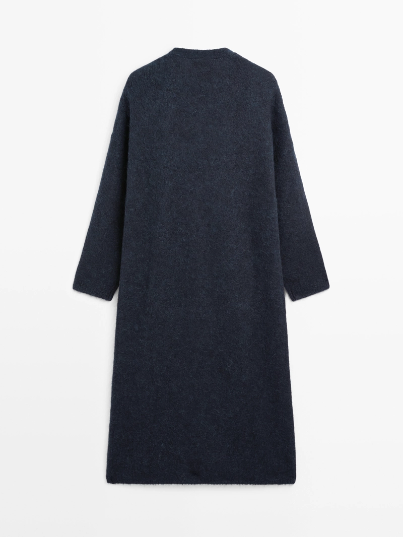 Длинный вязанный кардиган из альпаки